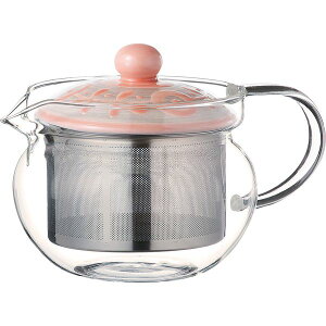 西海陶器 12790 ガーデン SSガラスポット P SSポットP Garden 波佐見焼 ピンク スーパーステンレス網茶こし付き耐熱ガラスポット急須