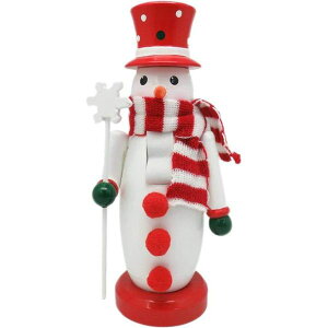 4988441811767 【4個入】ナッツクラッカーオブジェ スノーマン 400826100【キャンセル不可】 クリスマス 丸和貿易 飾り 木製 くるみ割り インテリア 雪だるま 人形 装飾