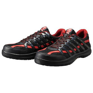 【個人宅配送不可】【個数:1個】4979058965424 直送 代引不可・他メーカー同梱不可 ダイナスティ煌 安全スニーカー JSAA認定 A種合格 DK−22V ブラック×レッド 29.0