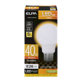 朝日電器 ELPA LDA5L-G-G5102 LED電球A形 広配光 LDA5LGG5102 40W形 電球色 40W相当 A形タイプ 口金E26 エルパ 電球形