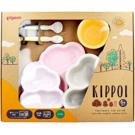 4902508199506 ピジョン KIPPOI キッポイ ベビー食器セット ベイビーピンク＆ピーチホワイト 1セット