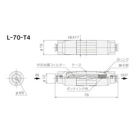 【個数：1個】前田シェル L-70-T4 直送 代引不可・他メーカー同梱不可 インラインメンブレンフィルター L70T4