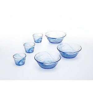東洋佐々木ガラス G097-B71 流蒼 そうめん3客セット G097B71