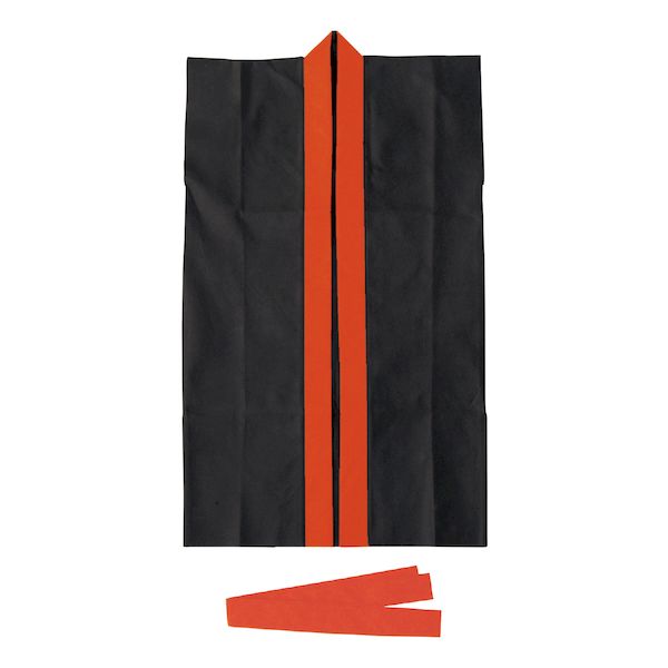 アーテック ArTec 004995 春の新作 ライト不織布ロングハッピ 赤襟 黒 当店一番人気 S