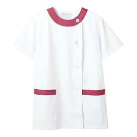 SMV1806 女性用調理衣半袖 1－094 白／ピンク L