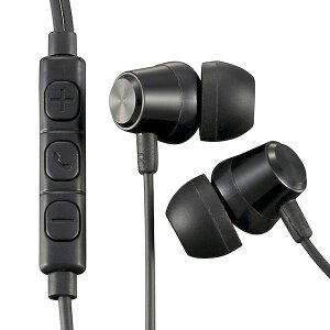 オーム電機 03-2482 スマホ対応 ステレオイヤホン コントローラー一体型/耳栓型/ブラック HP−B172N−K 032482