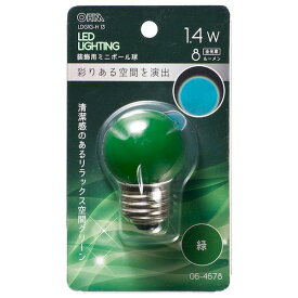 オーム電機 06-4678 LEDミニボール球 装飾用／1．4W／8lm／緑色／G40／E26 LDG1G－H 13 064678