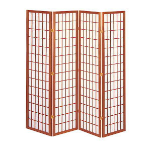 【個数:1個】弘益 JP-L180-4(BR) 直送 代引不可・他メーカー同梱不可 【完成】和風衝立4連 ブラウン JPL1804(BR)