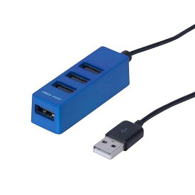 ナカバヤシ UH-2404BL USB2．0 4ポートハブ 0．3m ブルー UH2404BL