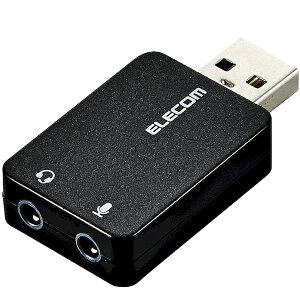 GR ELECOM USB-AADC01BK I[fBIϊA_v^ USB|3D5mm I[fBIo }CN } RpNg ubN USBAADC01BK