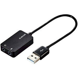 GR ELECOM USB-AADC02BK I[fBIϊA_v^ USB|3D5mm I[fBIo }CN P[ut 15cm ubN USBAADC02BK