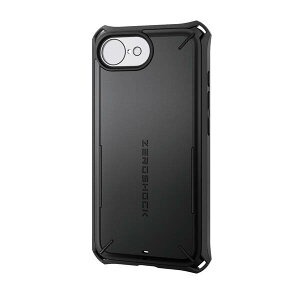 ELECOM �G���R�� PM-A25SZEROSPBK iPhone 16e �P�[�X �n�C�u���b�h �J�o�[ �Ռ��z�� �J���������Y�ی�J�o�[ �t�B�����t �Ɍ��ی� �u���b�N PMA25SZEROSPBK