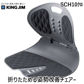 キングジム KIMG JIM SCH10クロ 折りたためる姿勢改善チェア－