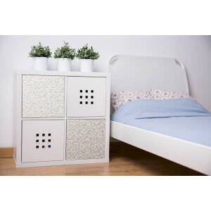 【個人宅配送不可】【個数:1個】明和グラビア 4977932217881 直送 代引不可・他メーカー同梱不可 デコタイルシート モザイクタイル ホワイト DGTR-05