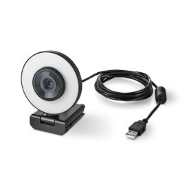エレコム ELECOM UCAM-CX20ABBK WEBカメラ フルHD 1080P 200万画素 60FPS LEDライト搭載 マイク内蔵 プライバシーシャッター ブラック UCAMCX20ABBK