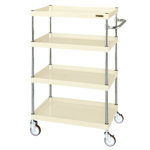 【個人宅配送不可】サカエ SAKAE CSP-60124YI 直送 代引不可・他メーカー同梱不可 CSパールワゴン 中量タイプ/ゴム車/H1200/4段/直進安定金具付 CSP60124YI