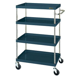 【個人宅配送不可】サカエ SAKAE CSP-75124YNUD 直送 代引不可・他メーカー同梱不可 CSパールワゴン 中量タイプ/ナイロンウレタン車/H1200/4段/直進安定金具付 CSP75124YNUD