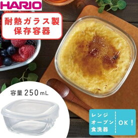 【即納在庫品】HARIO ハリオ 耐熱ガラス保存容器 角250 透明ホワイト KST-25-TW 蓋付き 電子レンジ対応 食洗機対応 衛生的 匂い移りしにくい ガラス製フードコンテナ 省スペース収納可能 スタッキング対応 清潔感 保存容器