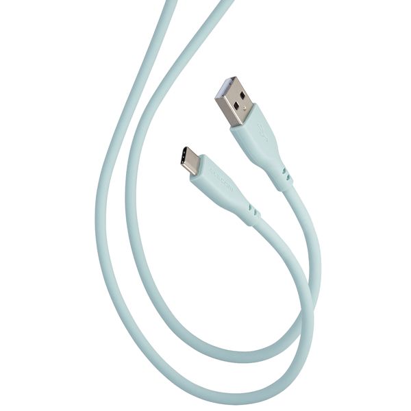 ELECOM エレコム MPA-ACSS10GN タイプC ケーブル USB A to Type C 1m 断線しにくい やわらかい シリコン素材 パールグリーン MPAACSS10GN