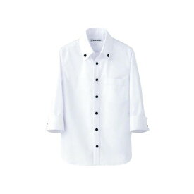 4311760 男女兼用 スキッパーボタンダウンシャツ CH4420－0 ホワイト M