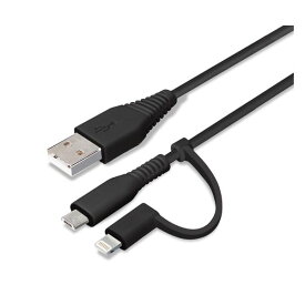 PG-LMC10M03BK 変換コネクタ付き 2in1 USBケーブル Lightning＆micro USB 1m ブラック PGLMC10M03BK