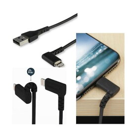 RUSBLTMM1MBR 高耐久L型Lightning － USB－Aケーブル／1m／ブラック／アラミド繊維補強／iPhone 12、iPad対応／Apple MFi認証／L字アップルライトニング － USB Type－A充電同期ケーブル