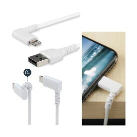 RUSBLTMM1MWR 高耐久L型Lightning － USB－Aケーブル／1m／ホワイト／アラミド繊維補強／iPhone 12、iPad対応／Apple MFi認証／L字アップルライトニング － USB Type－A充電同期ケーブル