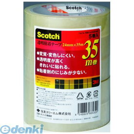 翌日出荷 3M スリーエム 500-3-2435-5P 透明粘着テープ【5巻】 500324355P スコッチ