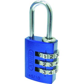 【あす楽対応】「直送」ABUS 14520BL ナンバー可変式南京錠　145－20　ブルー