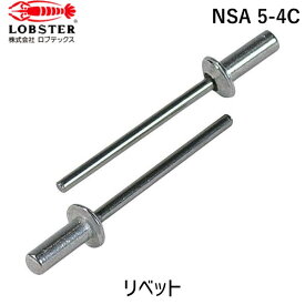 【あす楽対応】「直送」ロブテックス LOBSTER NSA 5-4C ブラインドリベット・シールドタイプ アルミ／スティール 5－4 1000本入 NSA54C エビ ブラインドブラインドリベット・シールドタイプ アルミ／スティール 5－4 1000本入 シールドタイプアルミ スティール