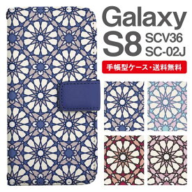 スマホケース 手帳型 Galaxy S8 互換性 スマホ 母の日 SC-02J SCV36 ギャラクシー おしゃれ ギャラクシーケース Galaxy S8ケース タイル柄 パターン 幾何学模様 ジオメトリック