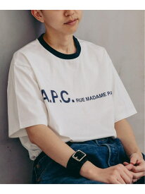 《予約》【A.P.C. / アーペーセー】別注 オーバーサイズ プリント トリムTシャツ EDIFICE エディフィス トップス カットソー・Tシャツ ホワイト ブラック ブラウン ブルー【先行予約】*【送料無料】[Rakuten Fashion]