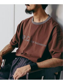 【A.P.C. / アーペーセー】別注 オーバーサイズ プリント トリムTシャツ EDIFICE エディフィス トップス カットソー・Tシャツ ホワイト ブラック ブラウン ブルー【送料無料】[Rakuten Fashion]