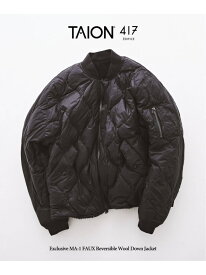 TAION / タイオン * 417 MA-1 FAUX リバーシブルウールダウン 417 EDIFICE フォーワンセブン エディフィス ジャケット・アウター ダウンジャケット・ダウンベスト ベージュ グレー ブラック【先行予約】*【送料無料】[Rakuten Fashion]