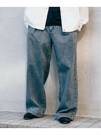 《予約》LE JEAN DE EDIFICE ワイド デニム EDIFICE エディフィス パンツ ジーンズ・デニムパンツ ホワイト ブルー【先行予約】*【送料無料】[Rakuten Fashion]