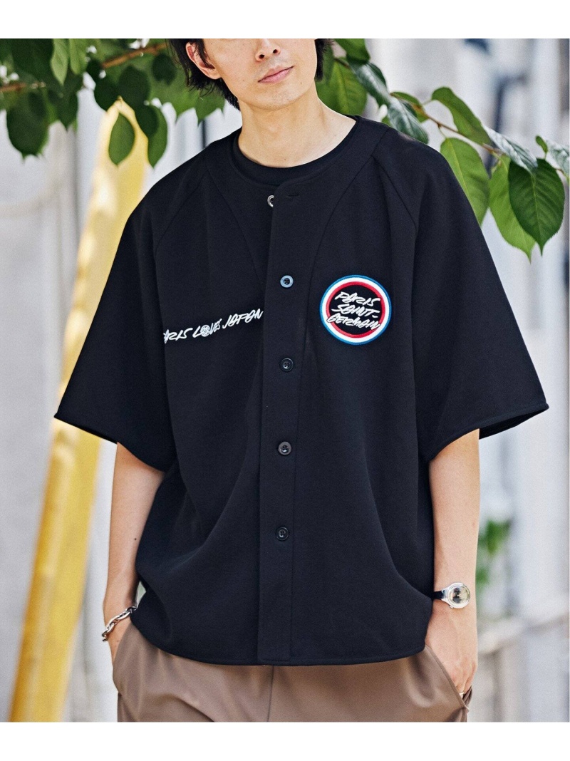 【Futura * Paris Saint-Germain】グラフィック刺しゅう 鹿の子ベースボールシャツ Paris Saint-Germain エディフィス トップス シャツ・ブラウス ブラック【送料無料】[ Fashion]のサムネイル