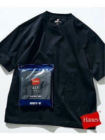【Hanes * 417 EDIFICE】別注 BEEFY CREW NECK T-SHIRT(MODERN FIT) 417 EDIFICE フォーワンセブン エディフィス トップス カットソー・Tシャツ ホワイト ブラウン ネイビー ブラック【先行予約】*[Rakuten Fashion]