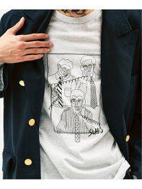 SLAPS GRAPHIC L/S Tシャツ 417 EDIFICE フォーワンセブン エディフィス トップス カットソー・Tシャツ ホワイト イエロー【先行予約】*【送料無料】[Rakuten Fashion]