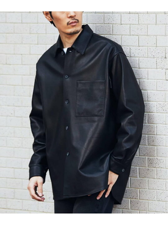 エディフィス ラブークル ネイキッドラムレザーワンピースカラーシャツ 