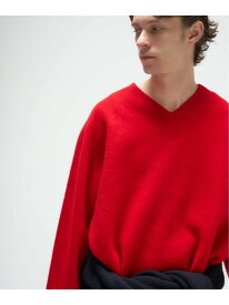 《予約》ETS.MATERIAUX(マテリオ) フレンチ アーミー Vネック ニット EDIFICE エディフィス トップス ニット レッド ネイビー【先行予約】*【送料無料】[Rakuten Fashion]