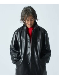 シープレザー カーコート EDIFICE エディフィス ジャケット・アウター ライダースジャケット ブラック【送料無料】[Rakuten Fashion]