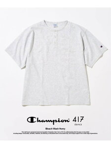 CHAMPION / �`�����s�I�� 417�ʒ� Bleach Wash �w�����[ 417 EDIFICE �t�H�[�����Z�u�� �G�f�B�t�B�X �g�b�v�X �J�b�g�\�[�ET�V���c �u���b�N �u���E�� �O���[ �l�C�r�[�y���������z[Rakuten Fashion]