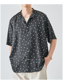 【SALE／30%OFF】パターンクリスプ ショートスリーブ バンドカラーシャツ EDIFICE エディフィス トップス シャツ・ブラウス グレー ブラック ベージュ【RBA_E】【送料無料】[Rakuten Fashion]