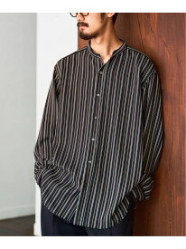 【SALE／30%OFF】パターンデシン スタンドカラーシャツ EDIFICE エディフィス トップス シャツ・ブラウス ブラック ブラウン【RBA_E】【送料無料】[Rakuten Fashion]