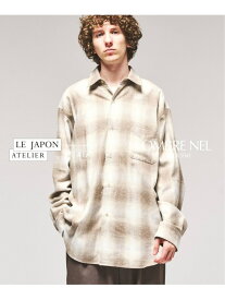 LE JAPON オンブレ ネルシャツ 417 EDIFICE フォーワンセブン エディフィス トップス シャツ・ブラウス ブラウン ブラック【送料無料】[Rakuten Fashion]