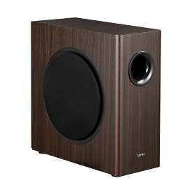EDIFIER T5s 薄型 サブウーファー 定格出力70W 8インチスピーカー搭載 PHASEスイッチ RCA 3.5mm 木目 省スペース ウーハー サブウーハー ブラック/ブラウン