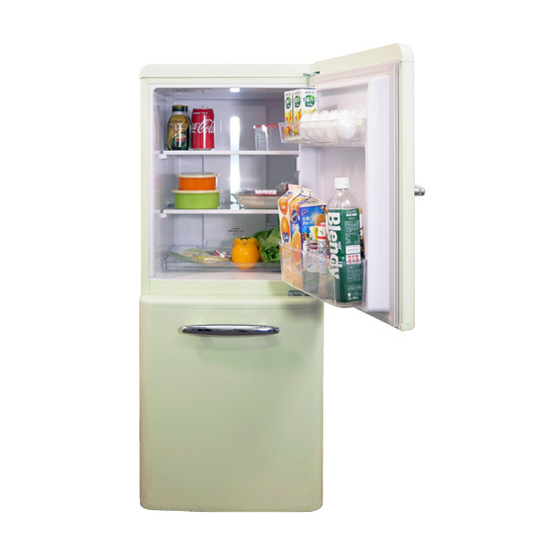 楽天市場】e angle 【右開き】149L 2ドア レトロインバーター冷蔵庫 