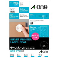 エーワン ラベルシール 光沢紙・ホワイト A4判 24面 丸型 10シート入り A-ONE.29223 [29223]