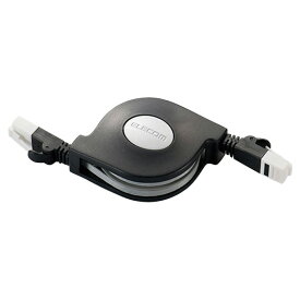 エレコム カテゴリー6準拠ツメ折れ防止巻取りLANケーブル(2．5m) ブラック LD-MCTGT/BK2 [LDMCTGTBK2]【FMPT】