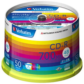 Verbatim データ用CD-R 700MB 48倍速 インクジェットプリンタ対応 スピンドルケース 50枚入り SR80SP50V1 [SR80SP50V1]【JPSS】